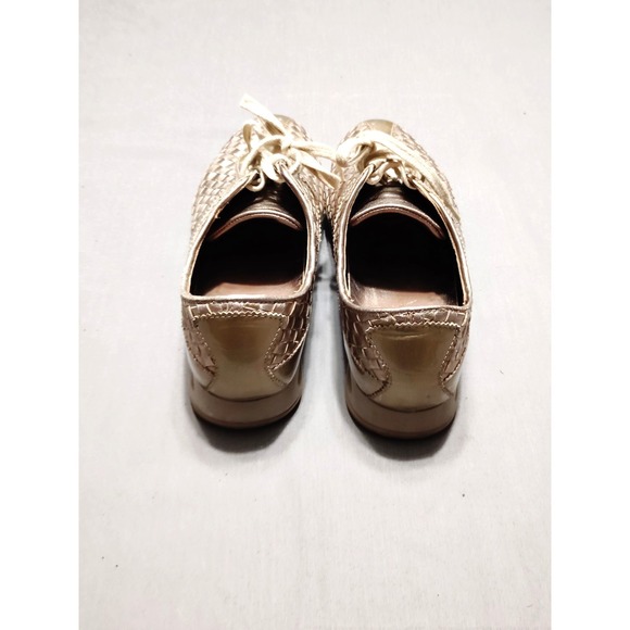 Cole Haan Women Air Leather Weave Casual Metallic Gold Sneaker Shoe 8.5 B Preppy - Picture 5 of 9